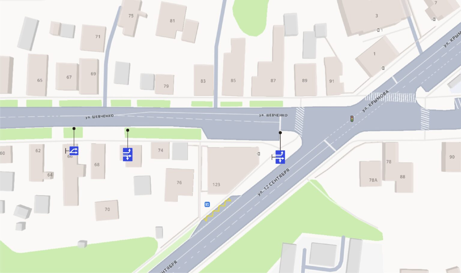 На улице Шевченко в Ульяновске изменена схема движения